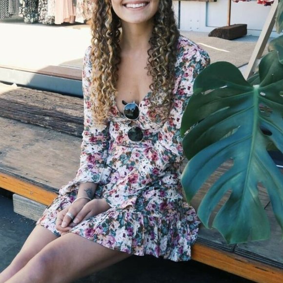 AUGUSTE THE LABEL Bell Cuff Dusty Rose Floral Long Sleeve Play Dress NWT - Picture 15 of 16